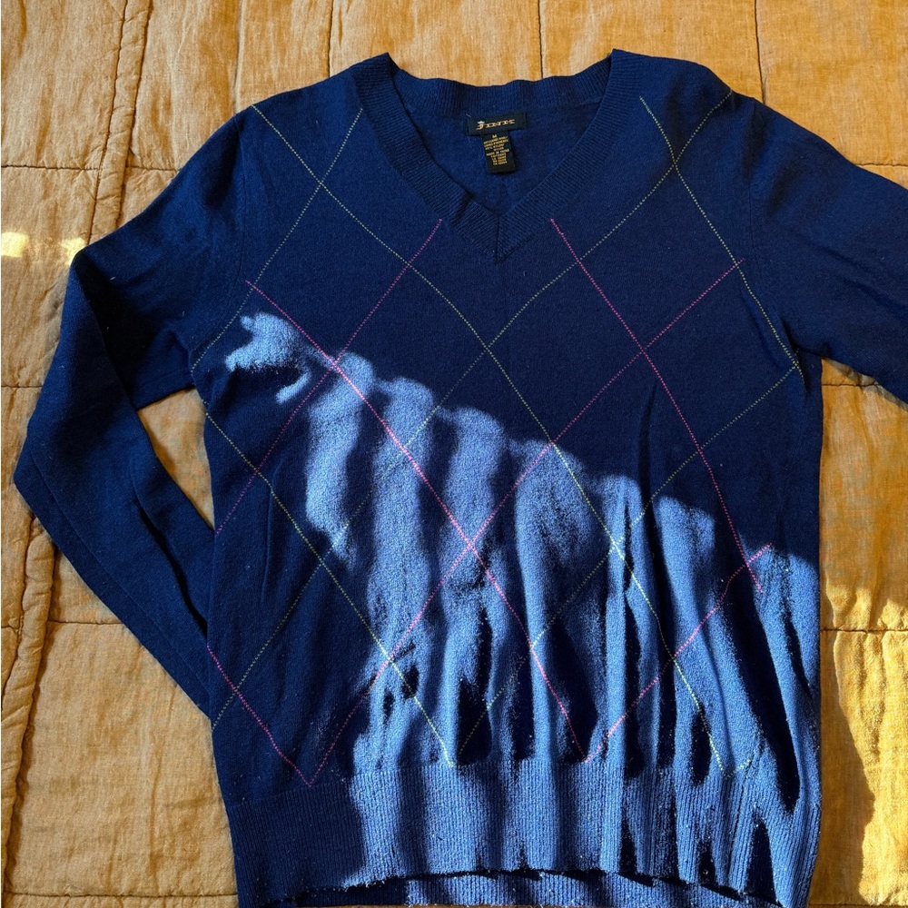 Vintage Urban Outfitters Fink Lambswool V Neck Argyle Sweater